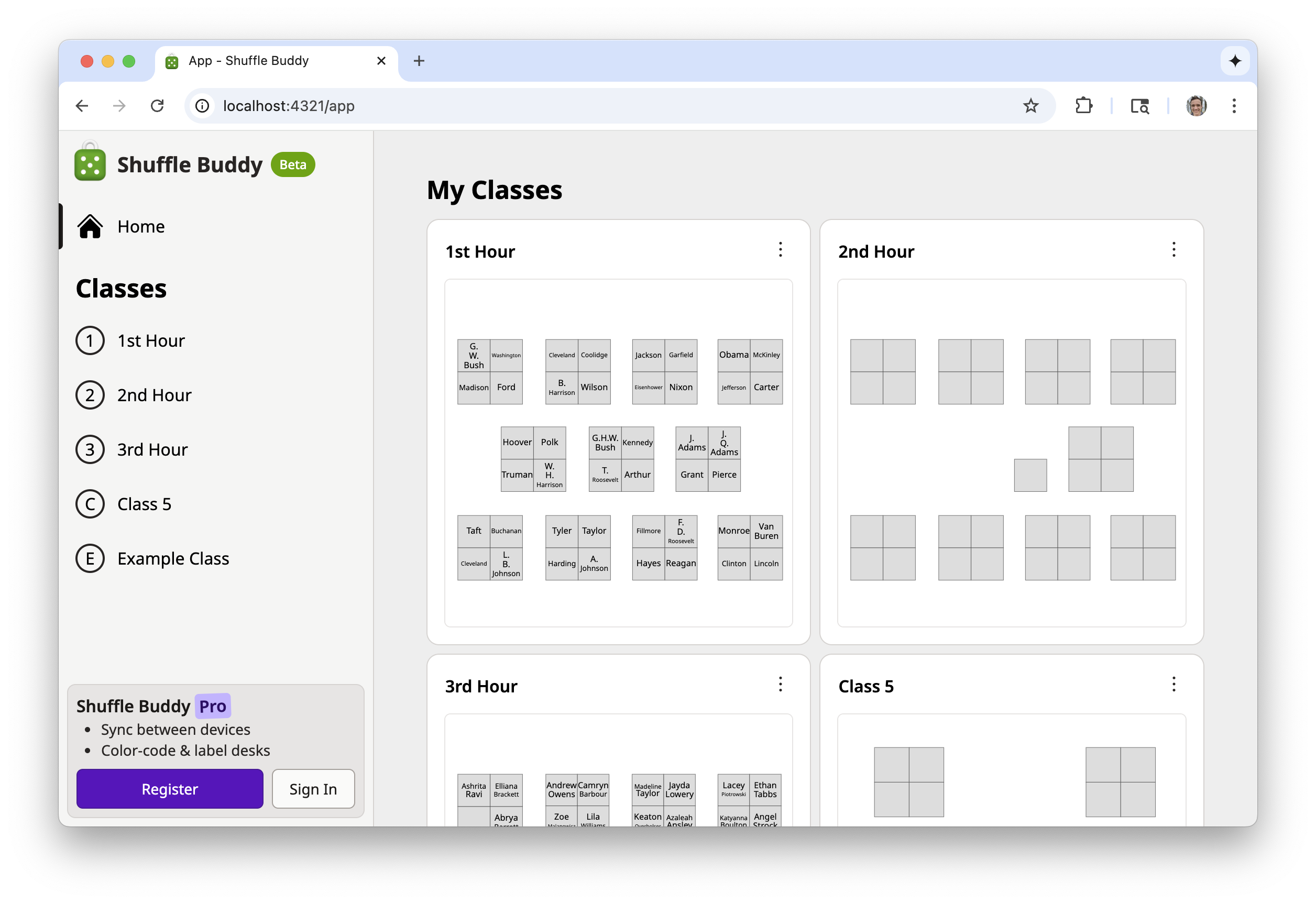 A screenshot of the new sidebar sign-in buttons